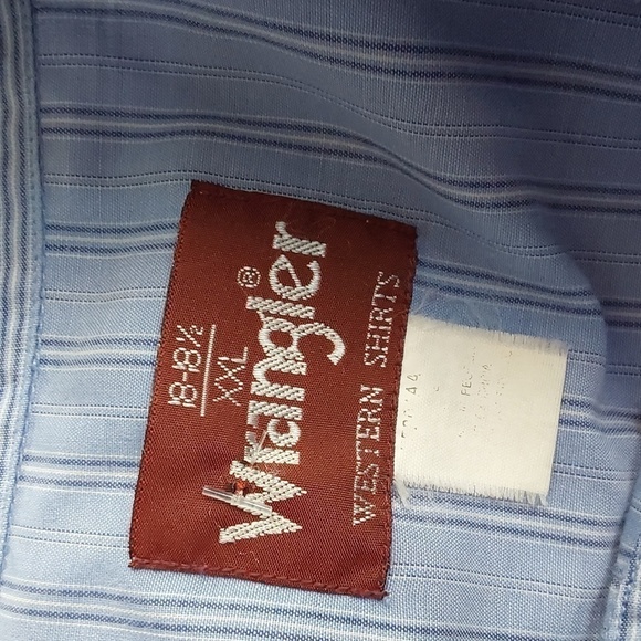 Wrangler Vintage Blue/ Black STRIPE Pearl Snap Western Shirt Cowboy Sz.XXL - Picture 9 of 9